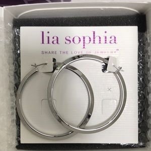 Lia Sophia Silver Hoop Earrings